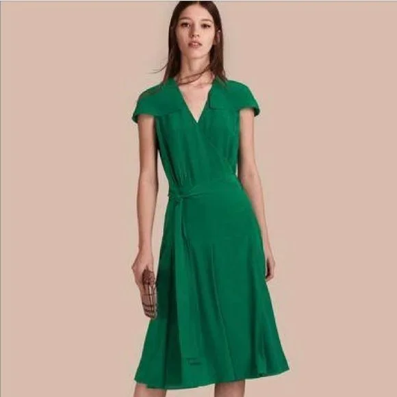 Burberry | Dresses | 995 Burberry Cape Detail Silk Wrap Dress Size 2 4 | Poshmark Burberry | Dresses | 995 Burberry Cape Detail Silk Wrap Dress Size 2 4 | Poshmark